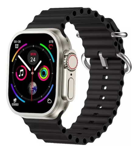 Smartwatch Reloj Inteligente H11 Ultra Plus Llamadas Gps Color de la caja Plateado Color de la malla Negro
