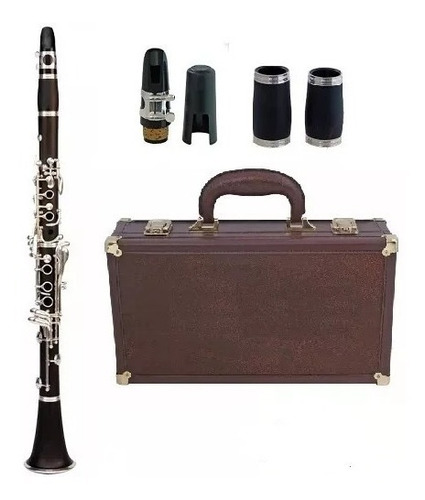 Clarinete Deluxe Lincoln Lccl-612c Bb 17llaves Plata Estuche