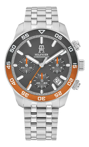 Reloj Tommy Hilfiger Hombre Chronograph 1792186 Plateado Negro Negro