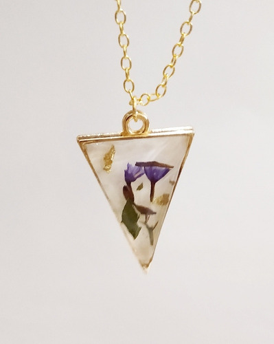 Collar De Oro Laminado Y Flores Encapsuladas Joyeria Natural | Meses sin intereses Collar De Oro Laminado Y Flores Encapsuladas Joyeria Natural | Meses sin intereses