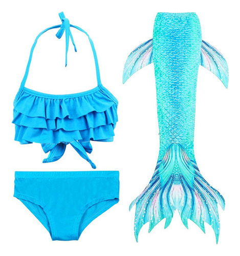 Conjunto De Bikini Natación Para Niñas, Traje Sirena