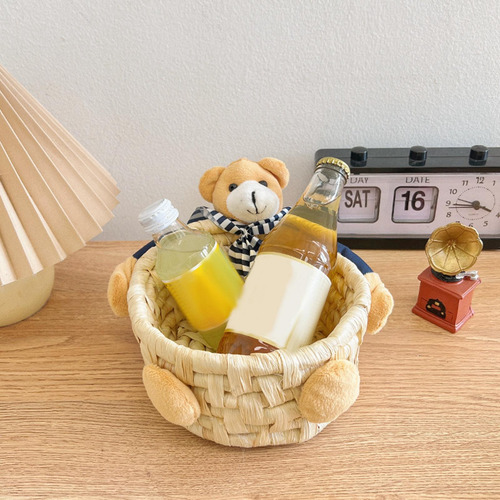Linda Cesta De Almacenamiento Oso Hecho A Mano Decoración L