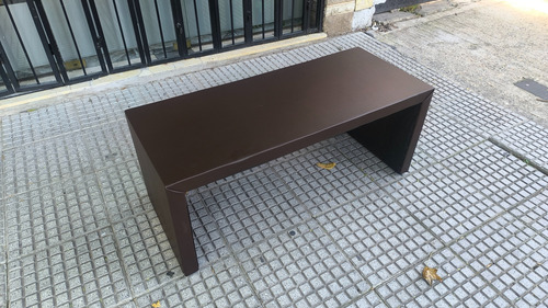 Mesita Puente Ecocuero Living Puff Sillón Marrón