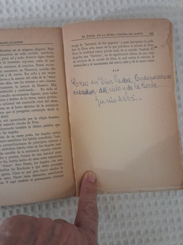 Romano Guardini,el Ángel En La Divina Comedia Del Dante1961. (Usado)