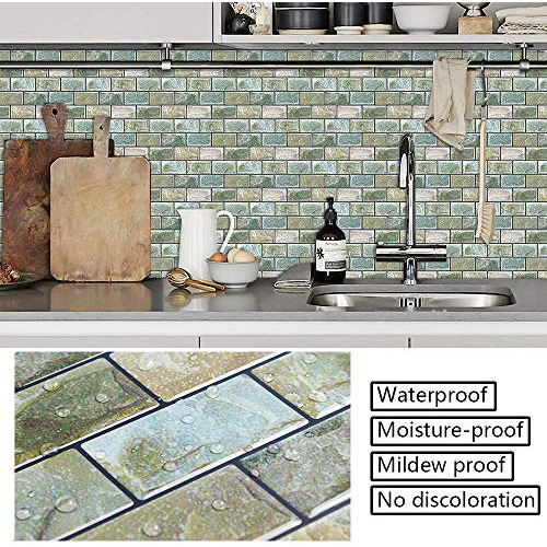 10 Hojas De Azulejos Adhesivos Salpicadero De Cocina, A...
