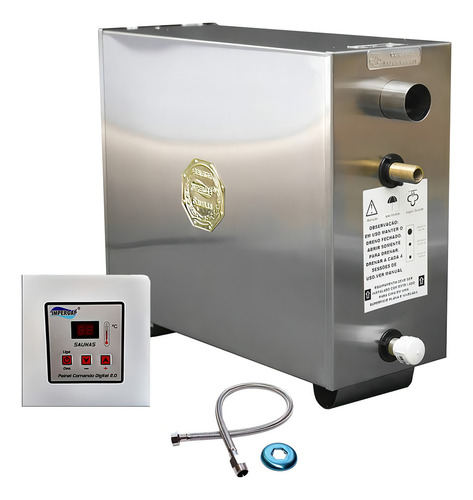 Sauna Impercap Vapor Elétrica 15kw Inox 220v Bif Digital 220V Bifásico