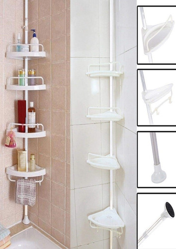 Organizador Esquinero De Baño Multi-uso 4 Repisas Ajustables