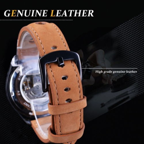 Reloj Forsining Casual Leather Luminous Para Hombre