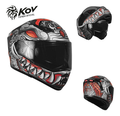 Casco Motociclista Kov Estelar Balam Rojo P Tamaño del casco L