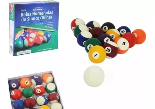 Jogo Bolas De Bilhar Sinuca Numeradas 50mm Snooker - Billiard - Bolas de  Sinuca / Bilhar - Magazine Luiza