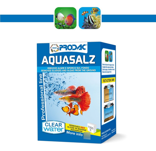 Prodac Aquasalz 75 Gr Oxigena, Quita Algas Fondo De Acuario