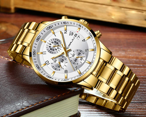 Reloj Pulsera Crrju Ejecutivo De Moda De Acero Para Hombre