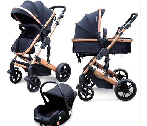 Coche Mega Baby Bebe Convertible Tres En Uno Con Huevito