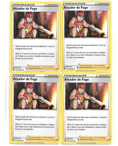 4x Ateador De Fogo - Carta Pokémon Astros Cintilantes
