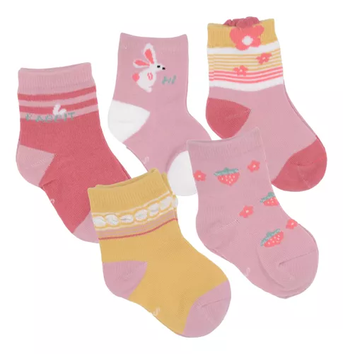  Calcetines Kawaii para bebé, 5 pares de calcetines