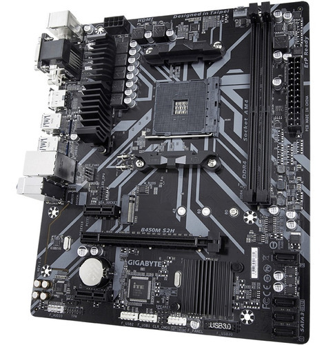 Motherboard Gigabyte B450m S2h V2 Amd Am4 Ssd M.2 Ddr4 * Color Negro