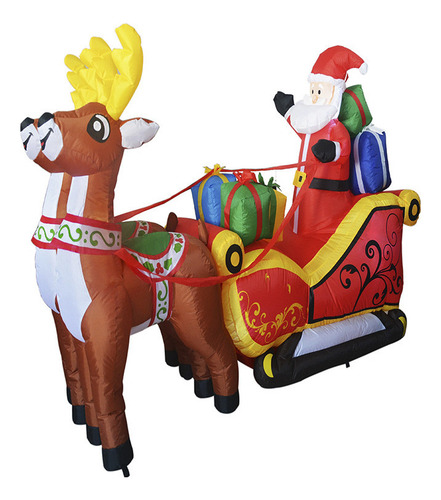 . Inflable Navidad 2.1m Largo Trineo Inflable Santa Con