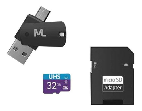 Cartão Memória 80 Mb/s Uhs1 32gb Adap Sd Usb Dual Mc151 Cl10