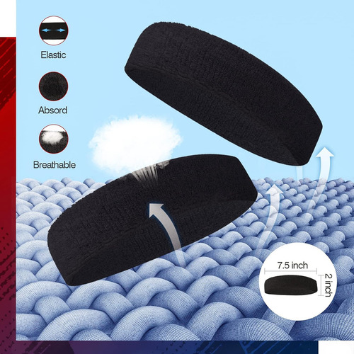 Diadema Deportiva Sweatbands For Hombre Y Mujer, Moistur...