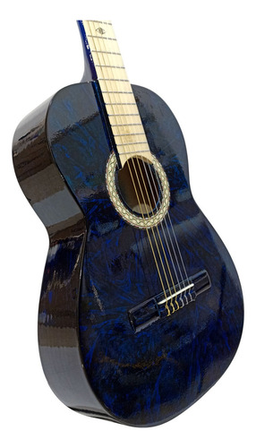 Guitarra Clásica Acústica Cerro Grande Cl1-mancha-azul Color Negro