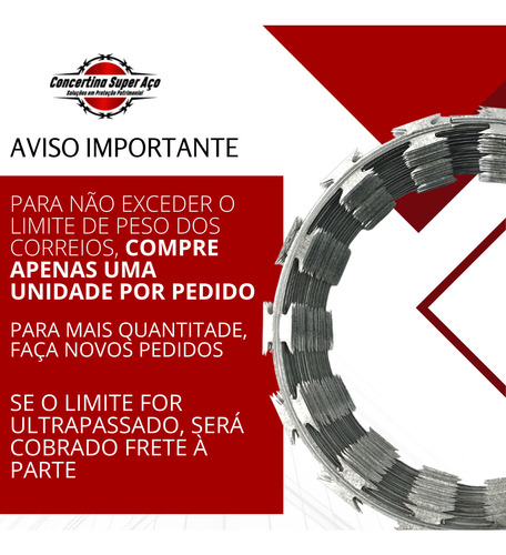 Cerca Concertina Ouriço P/ 100 Metros Com 45 Cm De Diâmetro