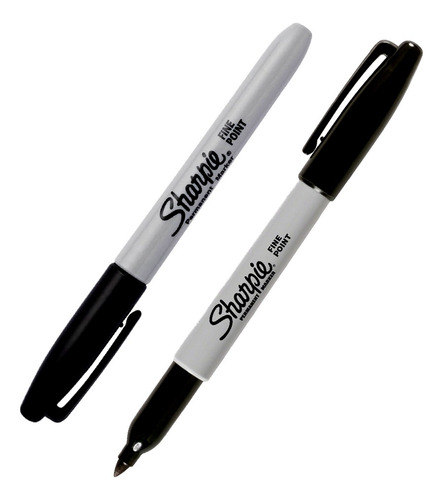 Pack X 2 Marcadores Sharpie Punta Fina Negro Indeleble
