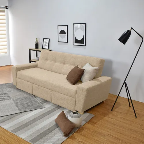 Sofá Cama Hamburgo En Tela 210x88x87 Reclinable 3p