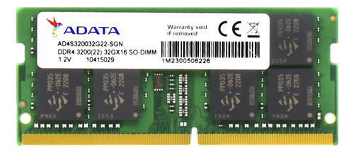 Memória Ram Notebook Adata 32gb Ddr4 Ad4s320032g22 3200mt/s