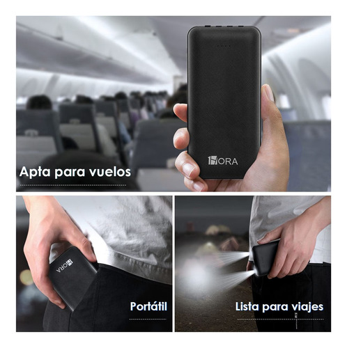 Batería Portátil 1hora 10000mah Usbc V8 Para iPhone Android