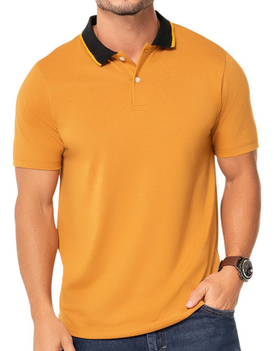 Camiseta Polo Felipe Ocre Para Hombre Croydon