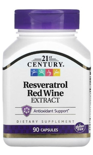 Resveratrol 200mg 90 Cps 21 Century Con Extracto Vino Tinto 