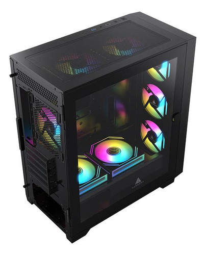 Gabinete Gamer Acegeek Xrader Mini, Mid-t Lat De Vidro Preto