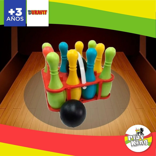 Imagen 3 de 6 de Juego De Bowling Duravit 10 Bolos + 2 Pelotas Playking