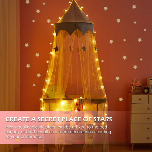 Cola Para Niños Cama Con Estrellas, Cuna Con Cuna Con Cúpula