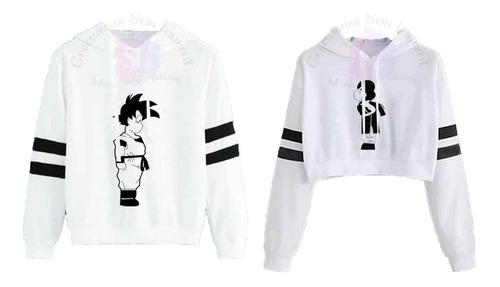 2 Saco Hoodies Diseño Goku Pareja Unisex Capota 