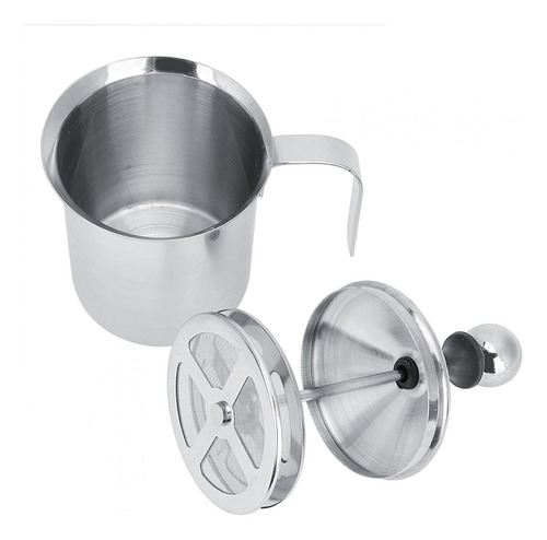 Caneca Cremeira De Leite E Prensa Francesa 400ml Inox Cor Prateado