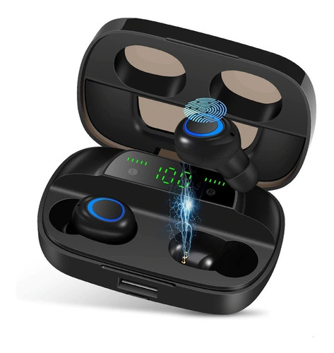 Manos Libres Bluetooth Tws S11 Estuche Carga 2200 Mah Negro