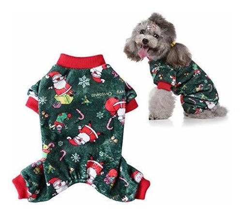 Cooshou - Pijama De Navidad Para Perro Con Patrón de Copo