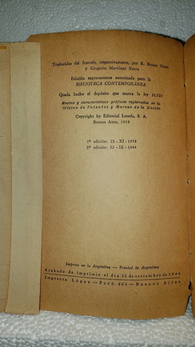 Libro El Pájaro Azul Interior, Primera Edición 1938 Lozada. 