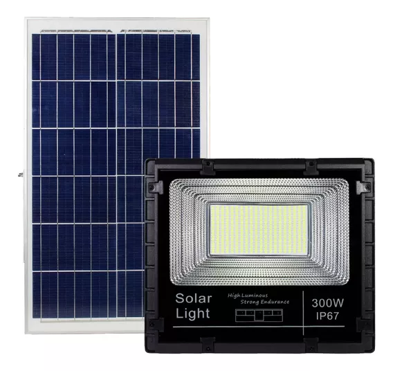 Reflector Solar Led Aluminio Con Panel 300w