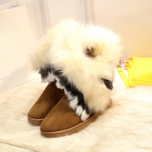 Botas Peludas A La Moda Para Mujer, De Lujo, Para Nieve, Inv