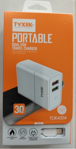 Cargador Carga Rapida 30 W Para Micro Usb Toxiik 2 En 1 