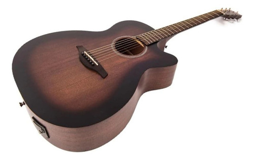 Violão Vintage Ve660wkea Elétrico Auditório Statesboro Cor Marrom-escuro Material Do Diapasão Ébano Orientação Da Mão Destro