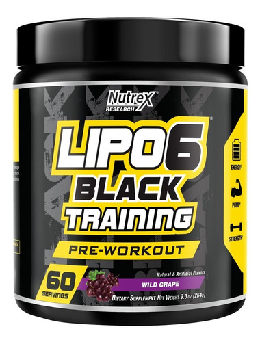 Lipo 6 Black Training - Nutrex, Energía (264 Gr)
