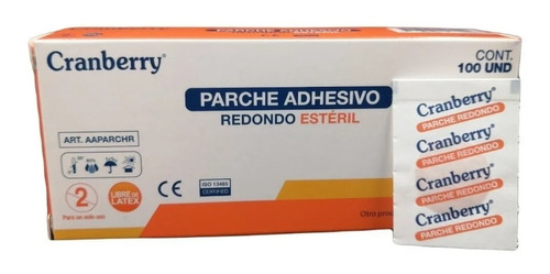 Parche Adhesivo Redondo Estéril Cranberry X 100 Unidades