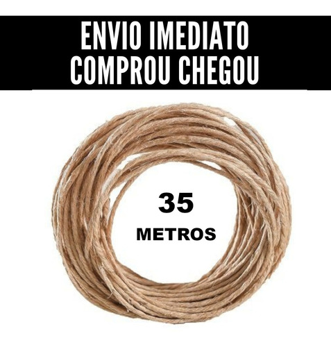 Cordão De Sisal Com 10 Metros De 2mm Sem Arame Palha Ref: 16