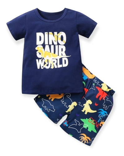 Conjunto Niño Algodón Dinosaurios Talla 18/24 Meses A 4 Años