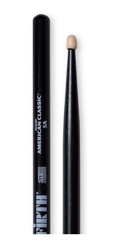 Baquetas Palillos Vic Firth 5a Punta Madera Black Negro