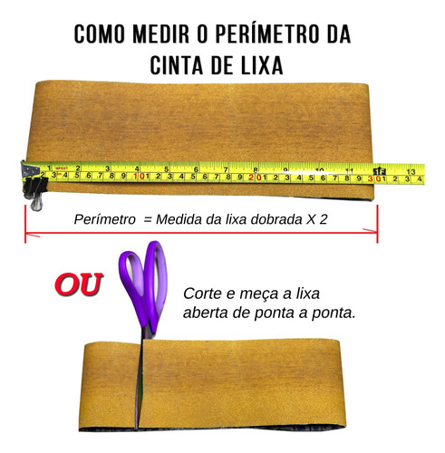 Cinta Lixa 330x12mm Zircônia Lixadeira Pneumatica Kit Com 10