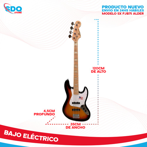 Bajo 4 Cuerdas Eléctrico Sx Jazz Bass American Alder